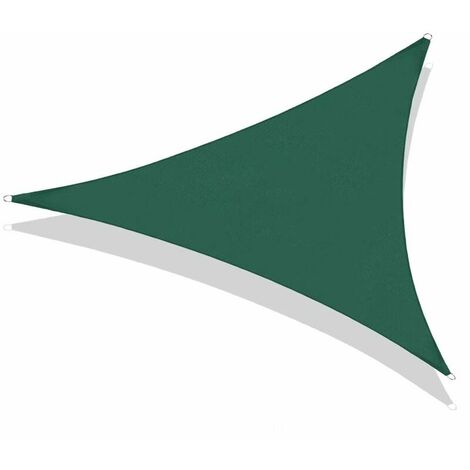 Voile d'ombrage triangulaire,5x5x7.1m,étanche, anti-ultraviolet,Vert foncé