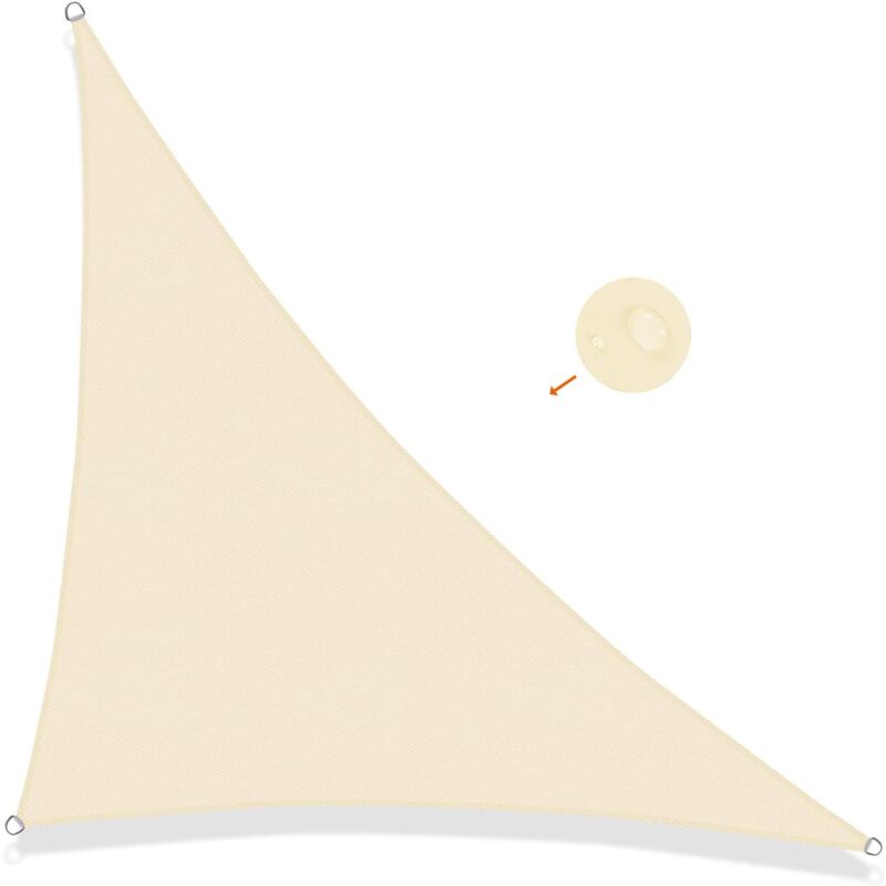Jn.songs - Voile d'Ombrage Triangulaire Beige Toile Ombrage pes Résistant à l'Eau Protection 95% uv pour Jardin Jardin Patio Balcon Terrasse