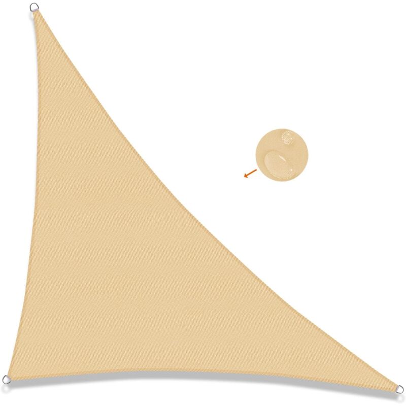 Voile d'Ombrage Triangulaire Jaune Toile Ombrage PES Résistant à l'Eau Protection 95% UV pour Jardin Jardin Patio Balcon Terrasse Extérieures