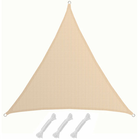 Voile d'ombrage UV 2x2x2 HDPE Triangle Protection Solaire Balcon Beige - beige