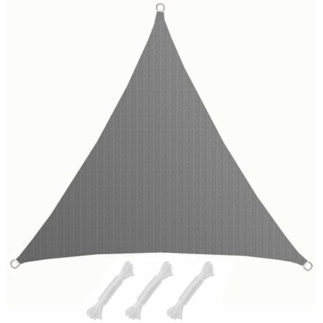 Voile d'ombrage UV 2x2x2m HDPE Triangle Protection Solaire Toile Balcon Gris - grau