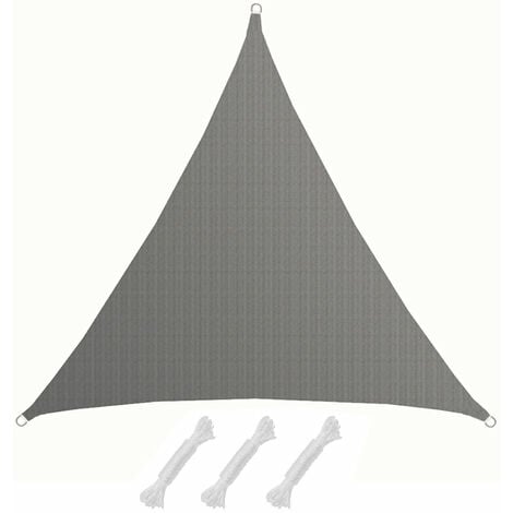 Voile d'ombrage UV 5x5x5 m HDPE Triangle Protection Solaire Jardin Balcon Gris - grau