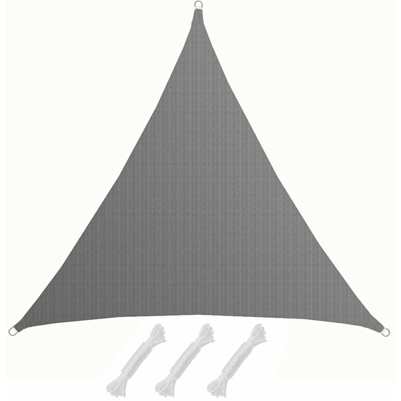 Voile d'ombrage uv 6x6x6 m hdpe Triangle Protection Solaire Toile de Balcon Gris - grau