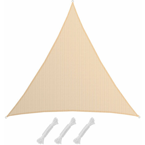 Voile d'ombrage UV 7x7x7 HDPE Triangle Protection Solaire Beige - beige