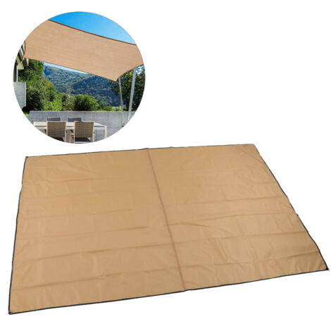Voile d'ombrage UV résistant Oxford 2x3m portable pliable facile à nettoyer pour jardins et piscines avec 4 cordes