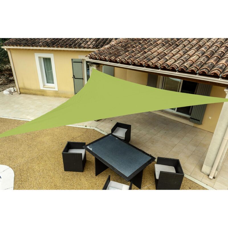 Werka Pro - Voile d'ombrage verte triangulaire 5 x 5 x 5 m