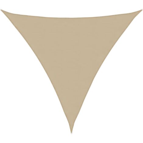 Voile d'ombrage  Voile de parasol  Toile d'ombrage tissu oxford triangulaire 6x6x6 m beige CVW93407