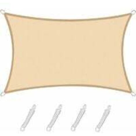 Voile d'ombrage Voile d'ombrage Rectangulaire Carré 2.5x3m Color Sable,Toile Imperméable Une Protection des Rayons UV à 95%, pour en Plein air, Jardin & terrasse, Piscine - RWVoile d'ombrage