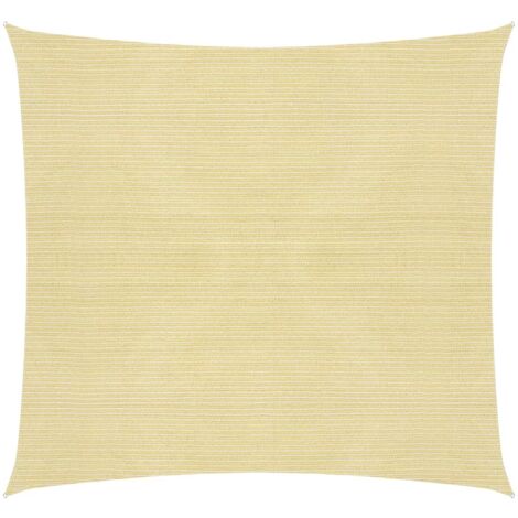 Voile d'Ombrage，Toile d'ombrage，Voile de parasol 160 g/m² Beige 4x4 m PEHD CFW61756