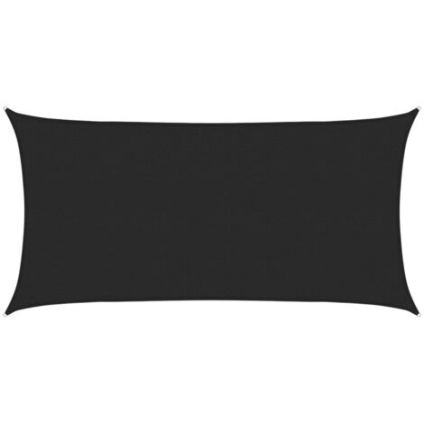 Voile d'ombrage，Voile de parasol，Toile d'ombrage 160 g/m² Noir 2,5x5 m PEHD CFW38946