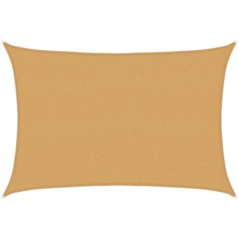 Voile d'ombrage，Voile de parasol，Toile d'ombrage 160 g/m² rectangulaire sable 2,5x3,5m PEHD CFW57174