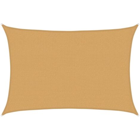 Voile d'ombrage，Voile de parasol，Toile d'ombrage 160 g/m² rectangulaire sable 2,5x4 m PEHD CFW77142