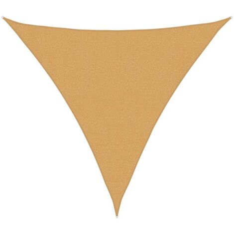 Voile d'ombrage,Voile de parasol,Toile d'ombrage 160 g/m² triangulaire sable 3,6x3,6x3,6 m PEHD CFW36746