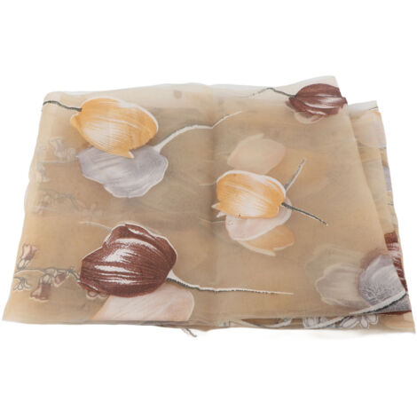 Voile imprimé tulipe 100x200 cm pour décoration fenêtre et balcon orange