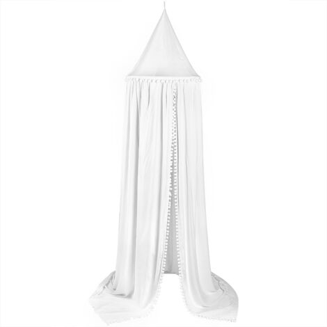 Voile moustiquaire ronde pour lit bébé - Dôme de protection blanc, décoration chambre enfant
