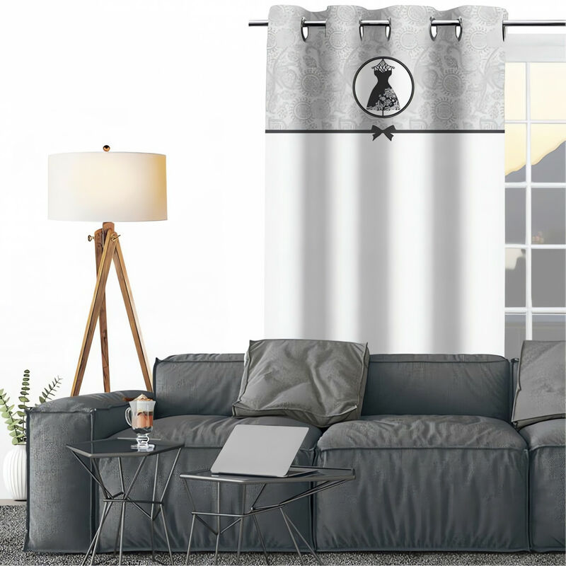 Voile à oeillets pur coton 135x250 cm black dress, par Soleil d'ocre