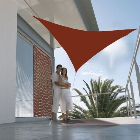 Voile d'ombrage triangulaire 3 x 3 m en polyester 140 g/m² – Déperlant avec anneaux en acier galvanisé – Protection contre les intempéries – Jardiline