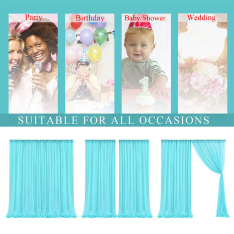 Voile Photographie ManoSky [Arch Drapes] Volants (2x1,5mx3m) Ciel Bleu pour Mariage Événement