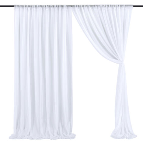 Voile Photographique 1.5x3m Drape Arch Polyvalent Rideau Transparent pour Mariage Blanc