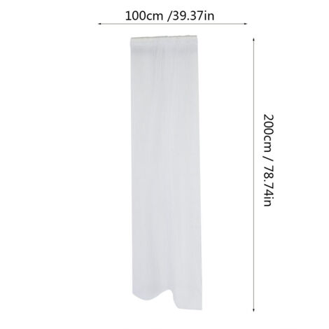 Voile pour fenêtre avec emplacement pour tringle, rideau translucide pour chambre ou balcon (Blanc)