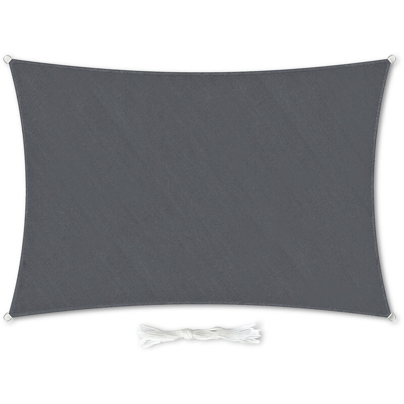 Blumfeldt - Voile solaire rectangulaire - 2x3 m - perméable à l'air - gris foncé