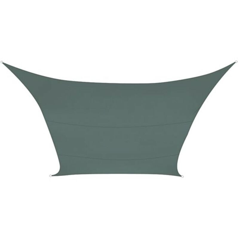 Voile d'ombrage, hydrofuge, 3,6 x 3,6 m, 160 g/m², polyester, carré, gris vert - Perel