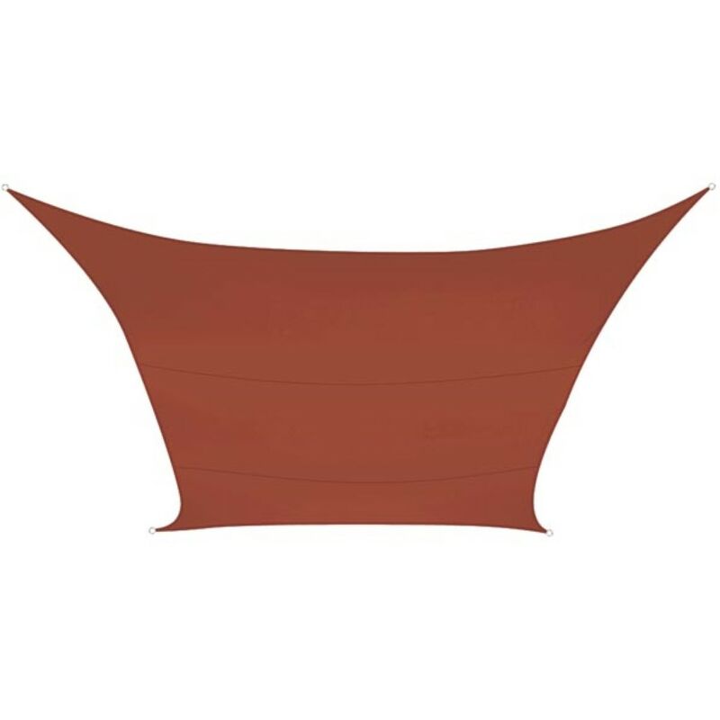 Voile d'ombrage, hydrofuge, 3.6 x 3.6 m, 160 g/m², polyester, carré, brun rougeâtre - Perel