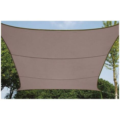 Perel Voile d'Ombrage Carrée 3,6 m Auvent Parasol Jardin Piscine Crème/Taupe