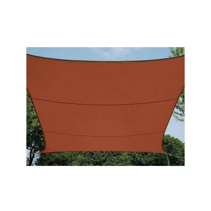 Perel - voile solaire - carré - 5 x 5 m - couleur : terracotta GSS4500TR RI17324