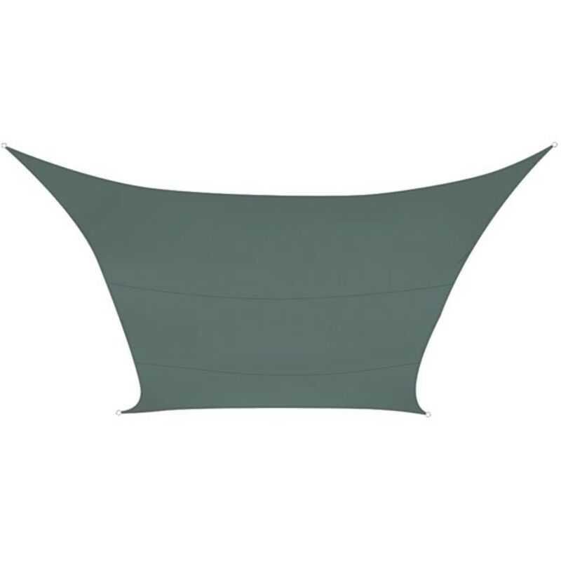 Perel Voile d'ombrage, hydrofuge, 5 x 5 m, 160 g/m², polyester, carré, gris vert