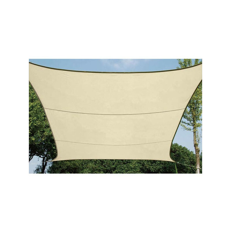 Perel - Voile d'ombrage, perméable, respirant, 3,6 x 3,6 m, 180 g/m², pehd, carré, champagne - champagne