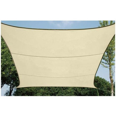 Voile Solaire Perméable - Carré - 3.6 X 3.6 M - Couleur : Champagne