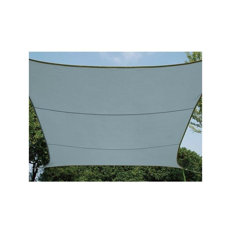 Perel - Voile d'ombrage, hydrofuge, 4 x 3 m, 160 g/m², polyester, rectangulaire, gris clair