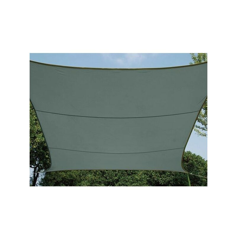 Perel - Voile d'ombrage, hydrofuge, 4 x 3 m, 160 g/m², polyester, rectangulaire, gris vert