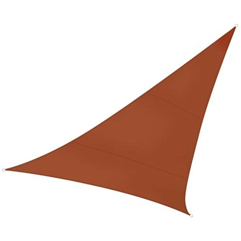 Perel Voile d'ombrage, hydrofuge, 3,6 x 3,6 x 3,6 m, 160 g/m², polyester, triangulaire, brun rougeâtre