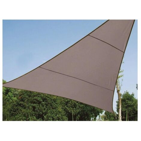 Voile solaire - triangle - 5 x 5 x 5 m - couleur: gris taupe