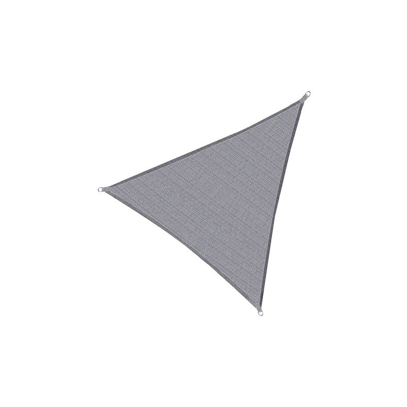 Voile solaire triangulaire de 3x3x3 mètres, voile d'ombrage de couleur gris clair.