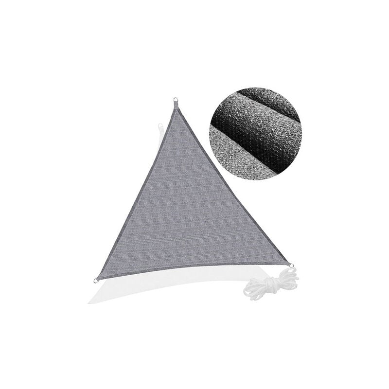 Springos - Voile solaire triangulaire de 5x5x5m, voile d'ombrage gris clair.
