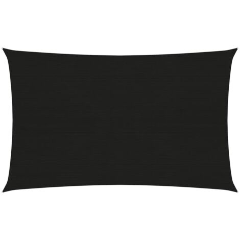 Voile toile d'ombrage parasol 160 g/m² 2 x 4 m PEHD noir