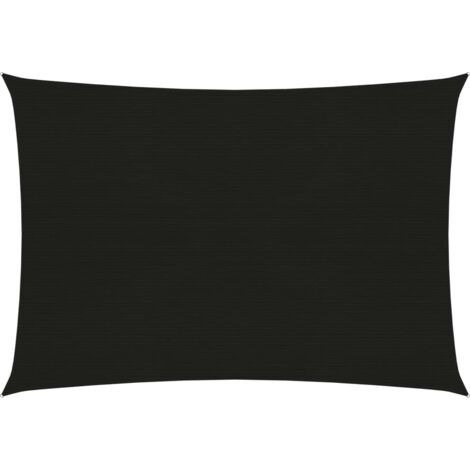 Voile toile d'ombrage parasol 160 g/m² 2,5 x 4 m PEHD noir