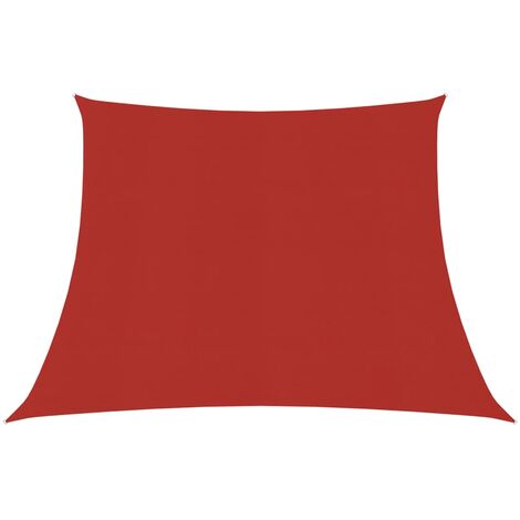Voile toile d'ombrage parasol 160 g/m² 3/4 x 2 m PEHD rouge