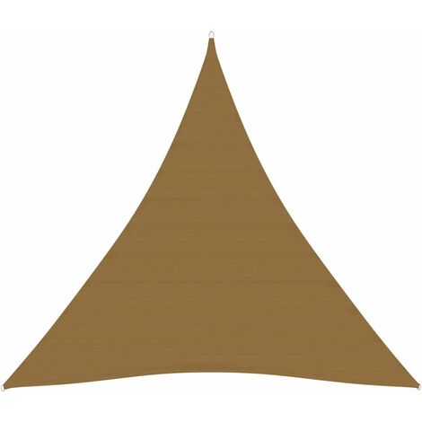 Voile toile d'ombrage parasol 160 g/m² 3,6 x 3,6 x 3,6 m PEHD taupe