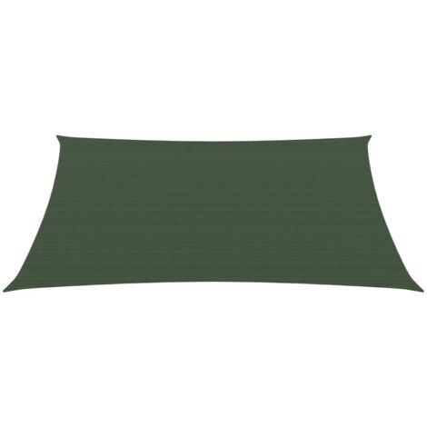 Voile toile d'ombrage parasol 160 g/m² PEHD 3/4 x 3 m vert foncé