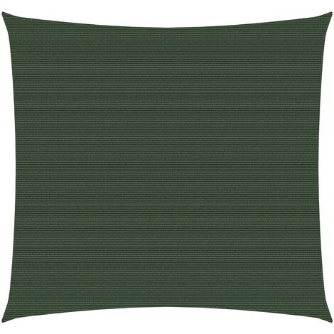 Voile toile d'ombrage parasol 160 g/m² PEHD 3,6 x 3,6 m vert foncé