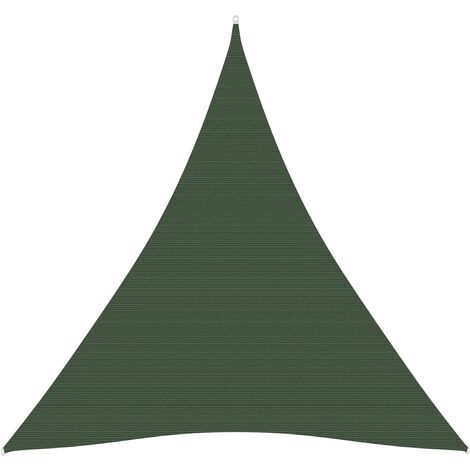 Voile toile d'ombrage parasol 160 g/m² PEHD 4 x 5 x 5 m vert foncé