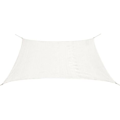 Voile toile d'ombrage parasol PEHD carré 3,6 x 3,6 m blanc