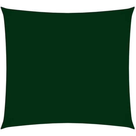 Voile toile d'ombrage parasol tissu oxford carré 7 x 7 m vert foncé