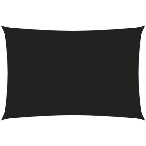 Voile toile d'ombrage parasol tissu oxford rectangulaire 2 x 4,5 m noir