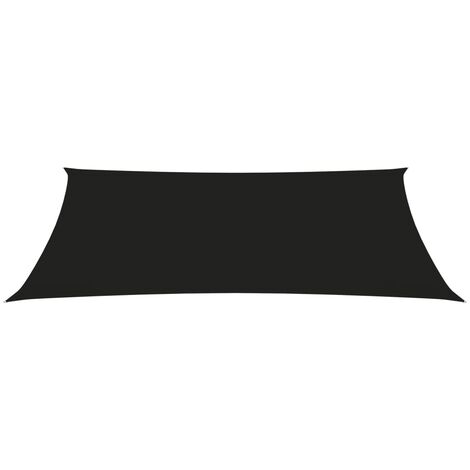 Voile toile d'ombrage parasol tissu oxford rectangulaire 2 x 5 m noir