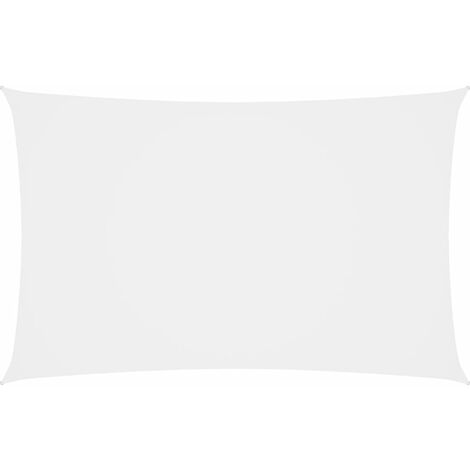 Voile toile d'ombrage parasol tissu oxford rectangulaire 3 x 6 m blanc